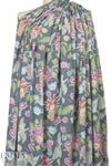 Dutch digital charcoal aviary floral cotton/lycra knit