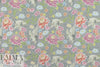 Dutch digital lt. gray aviary floral cotton/lycra knit