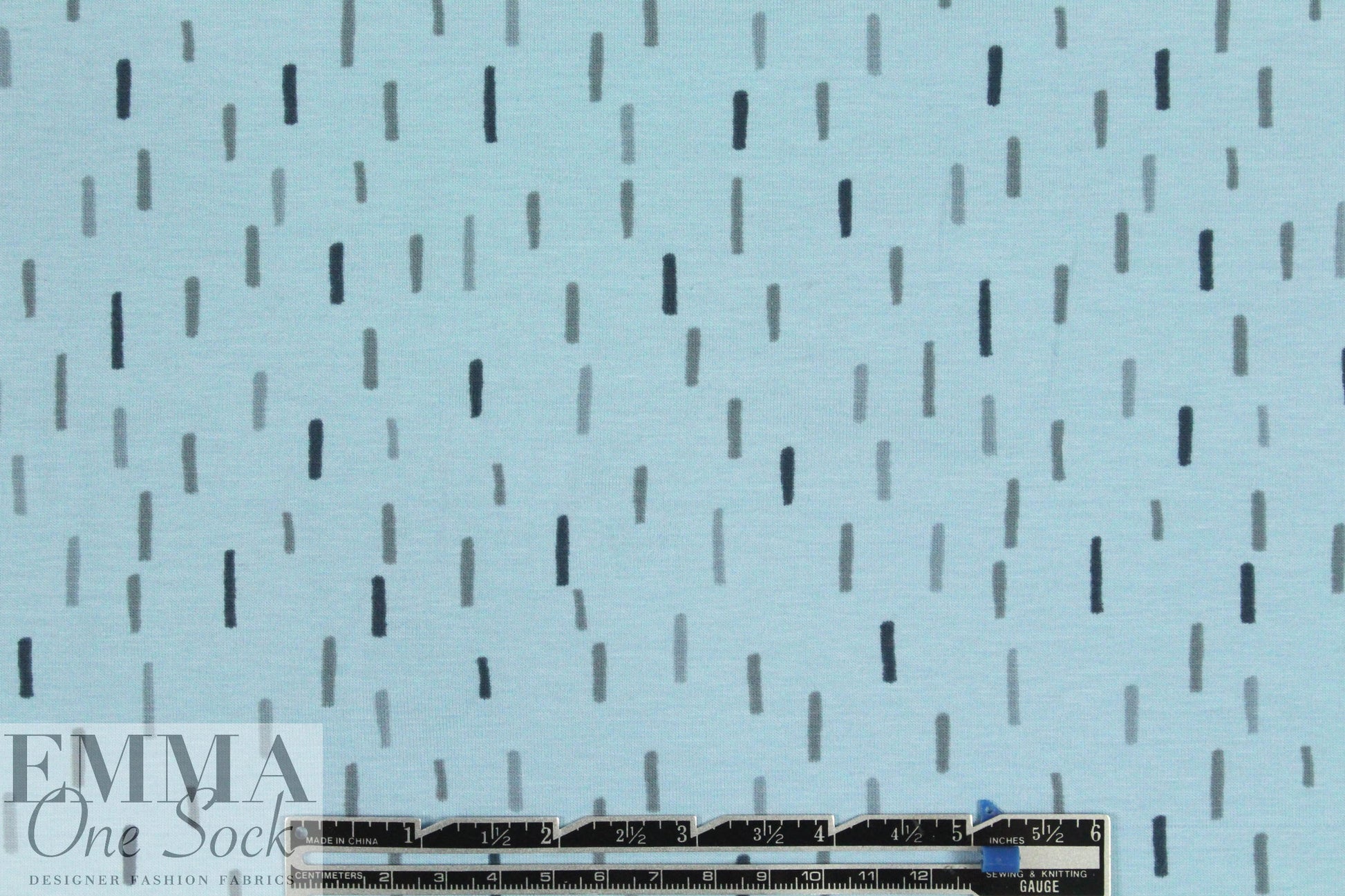 Dutch 'dashy dash' bio-cotton knit - powder blue/gray