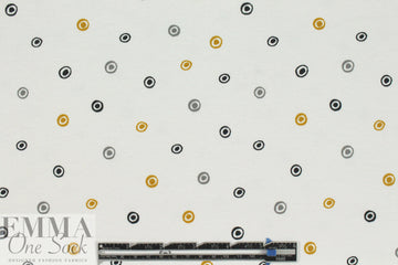 Dutch 'dotty dots' bio-cotton knit - dijon/gray/white