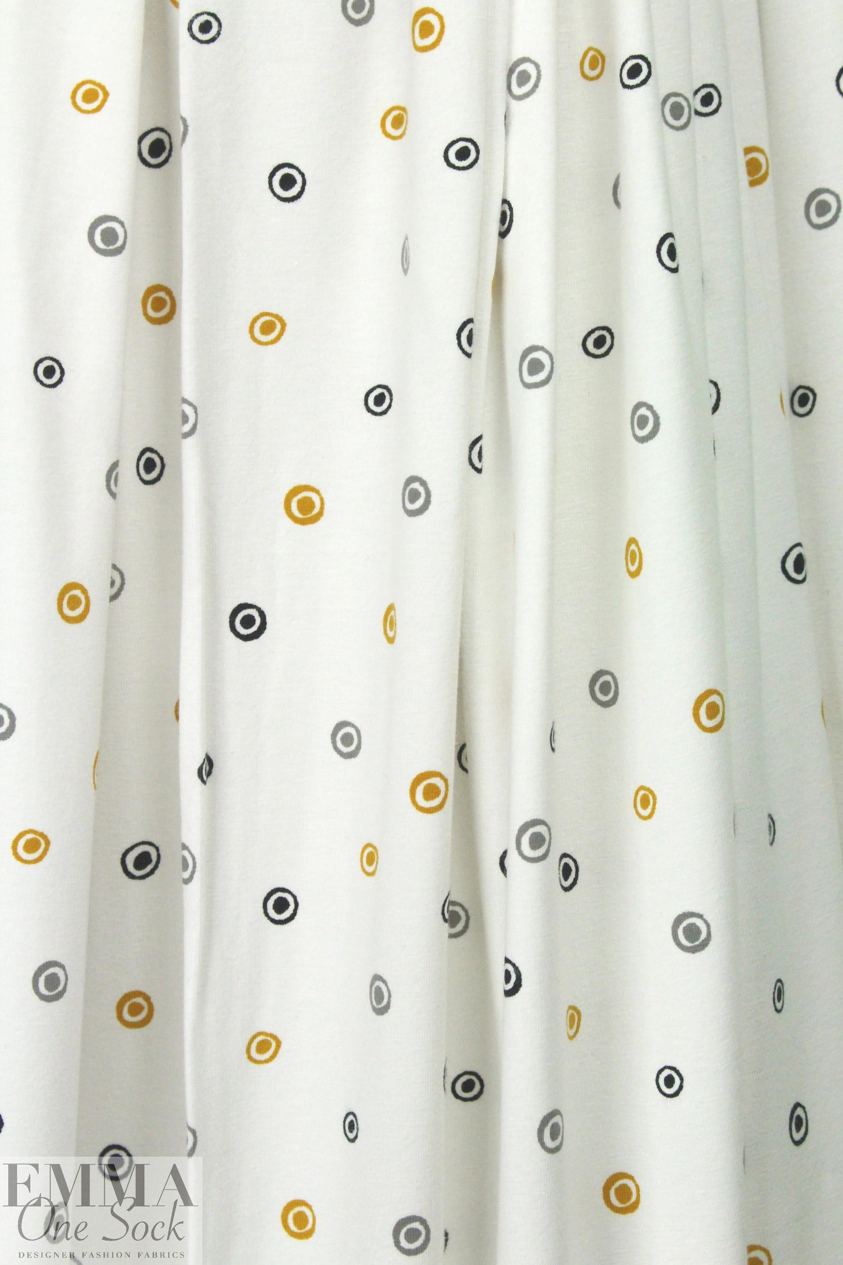 Dutch 'dotty dots' bio-cotton knit - dijon/gray/white