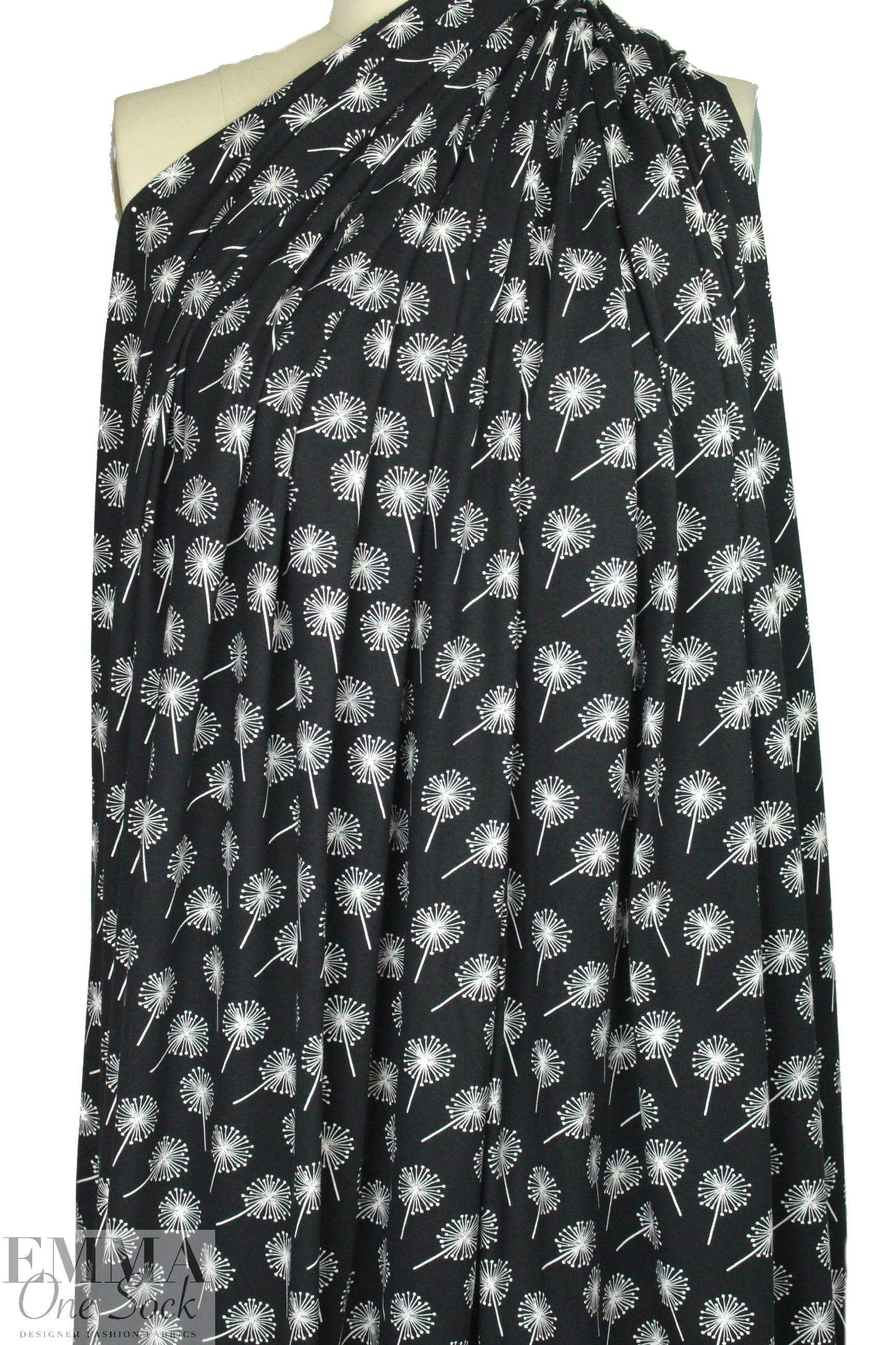 Dutch 'dandelion puffs' bio-cotton knit - black/white