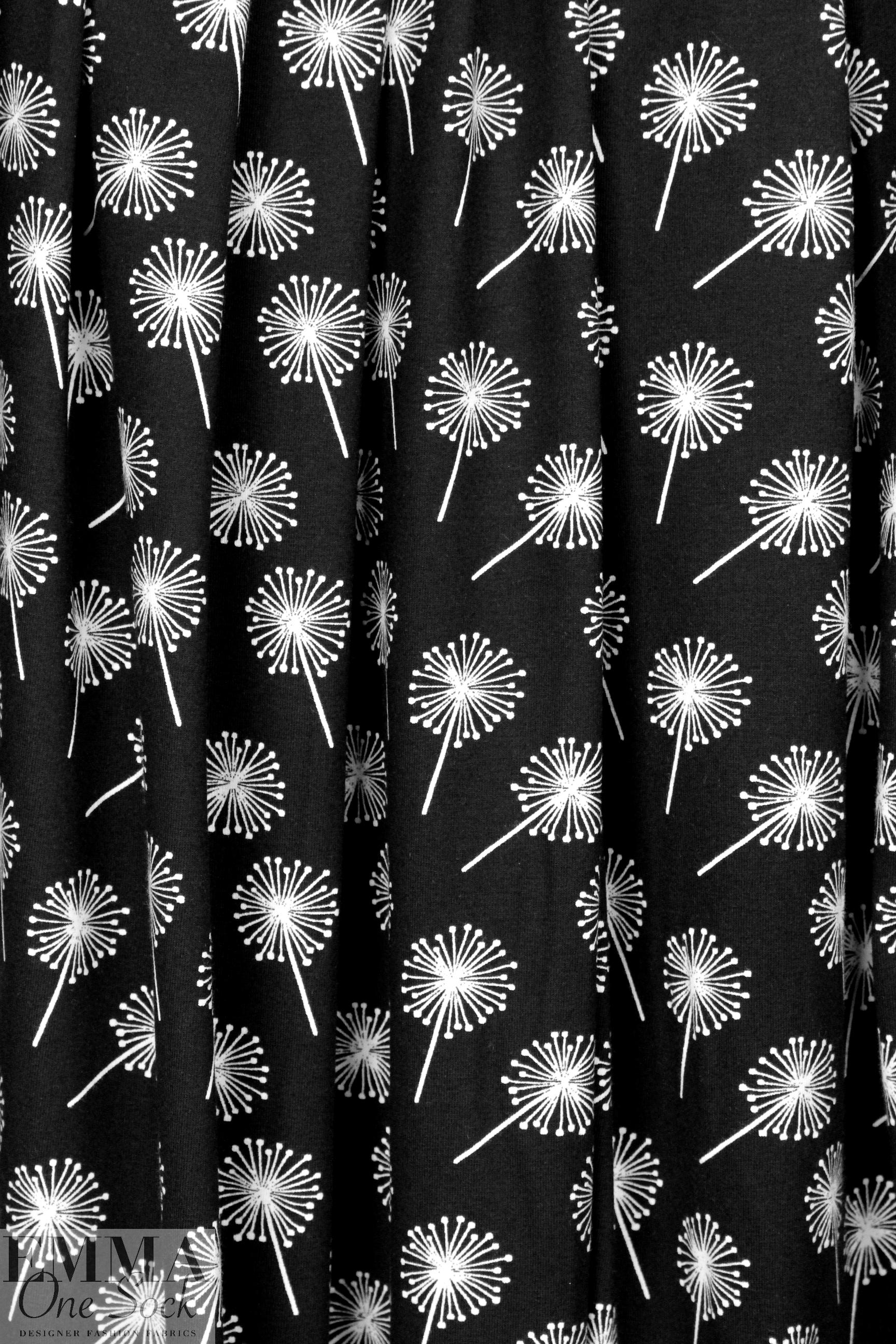 Dutch 'dandelion puffs' bio-cotton knit - black/white
