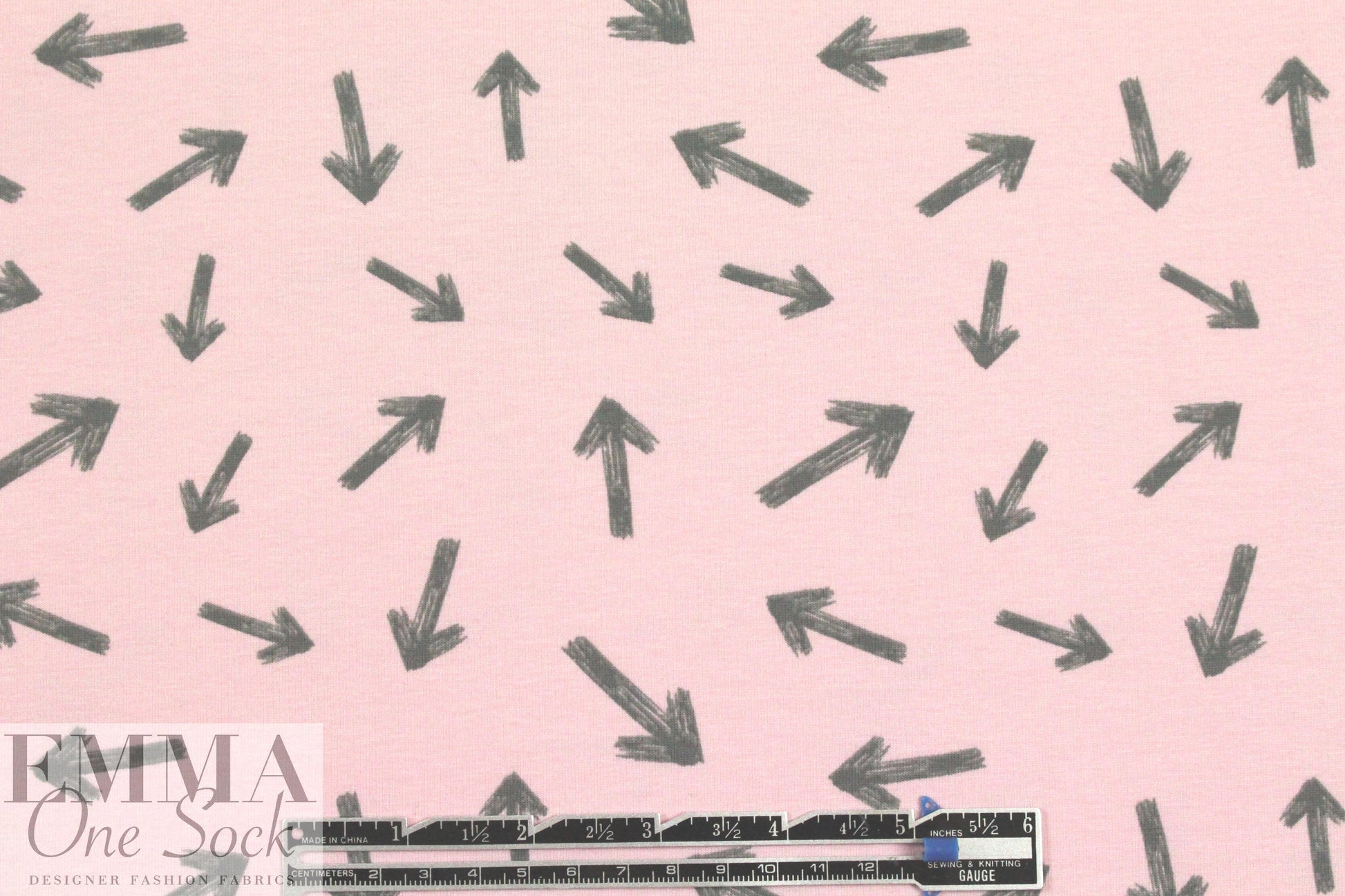 Dutch 'which way' bio-cotton knit - pink/gray 1.375 yds