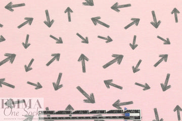 Dutch 'which way' bio-cotton knit - pink/gray 1.75 yd