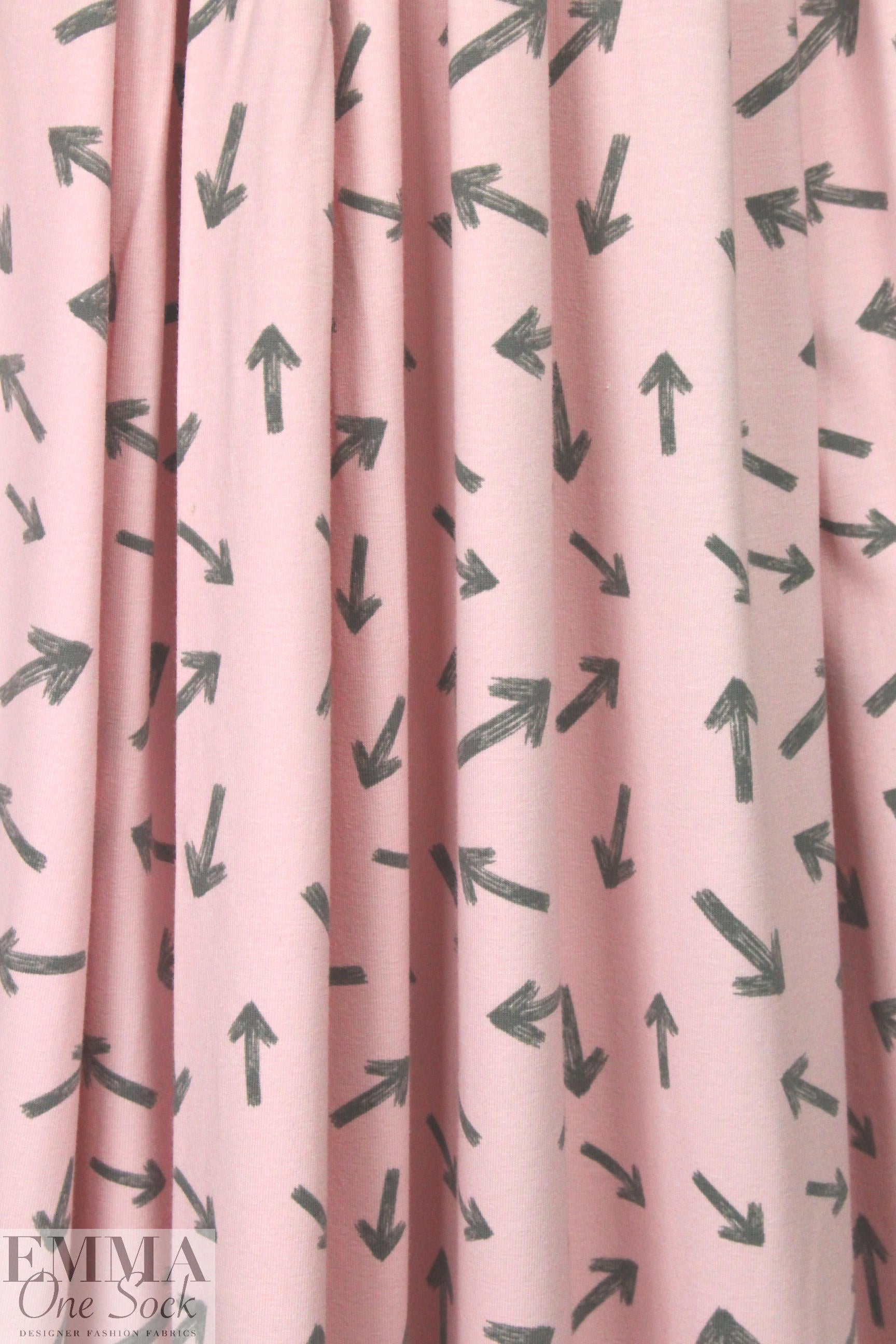 Dutch 'which way' bio-cotton knit - pink/gray 1.75 yd