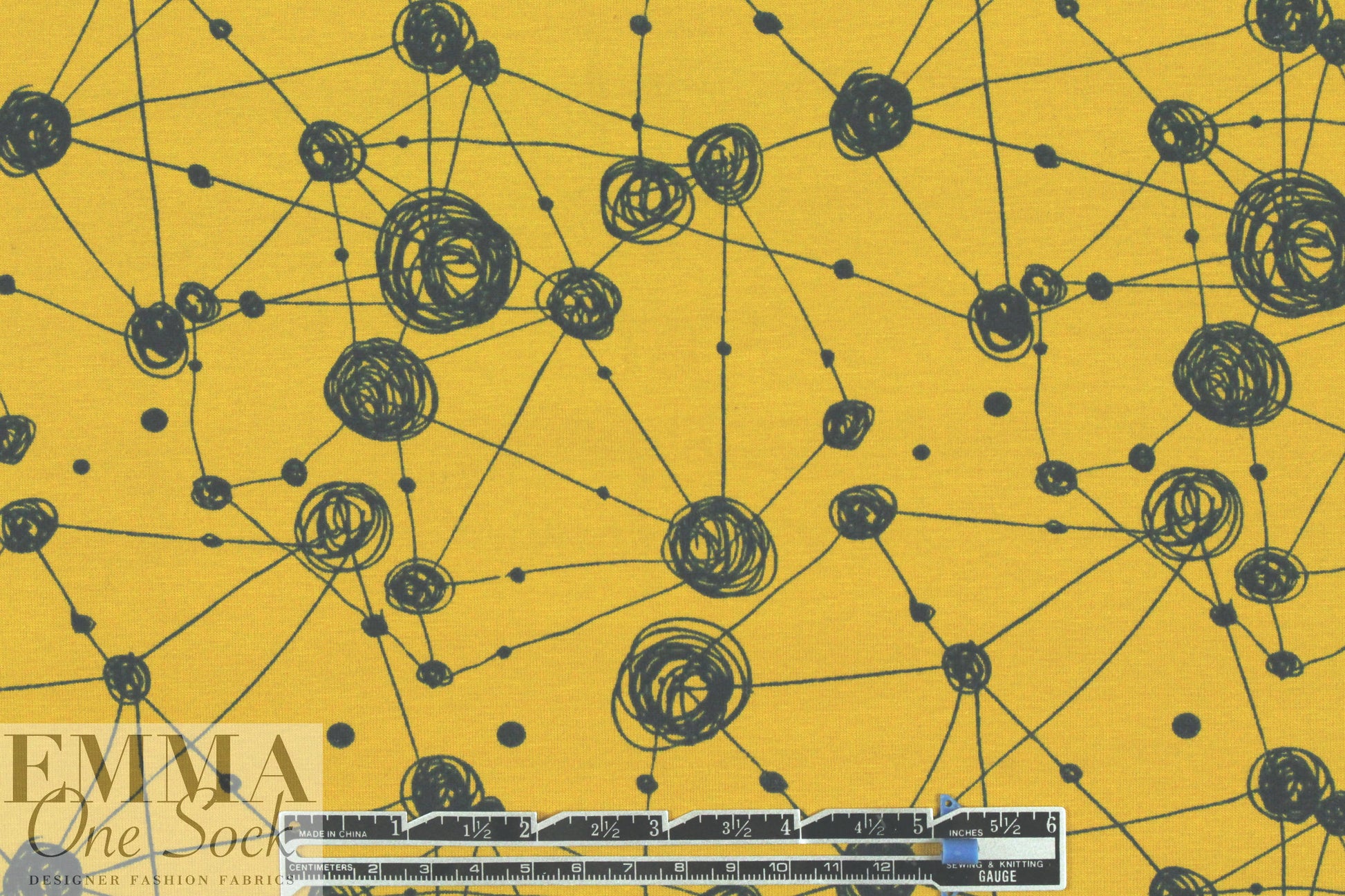 Dutch 'connecting dots' bio-cotton knit - mustard