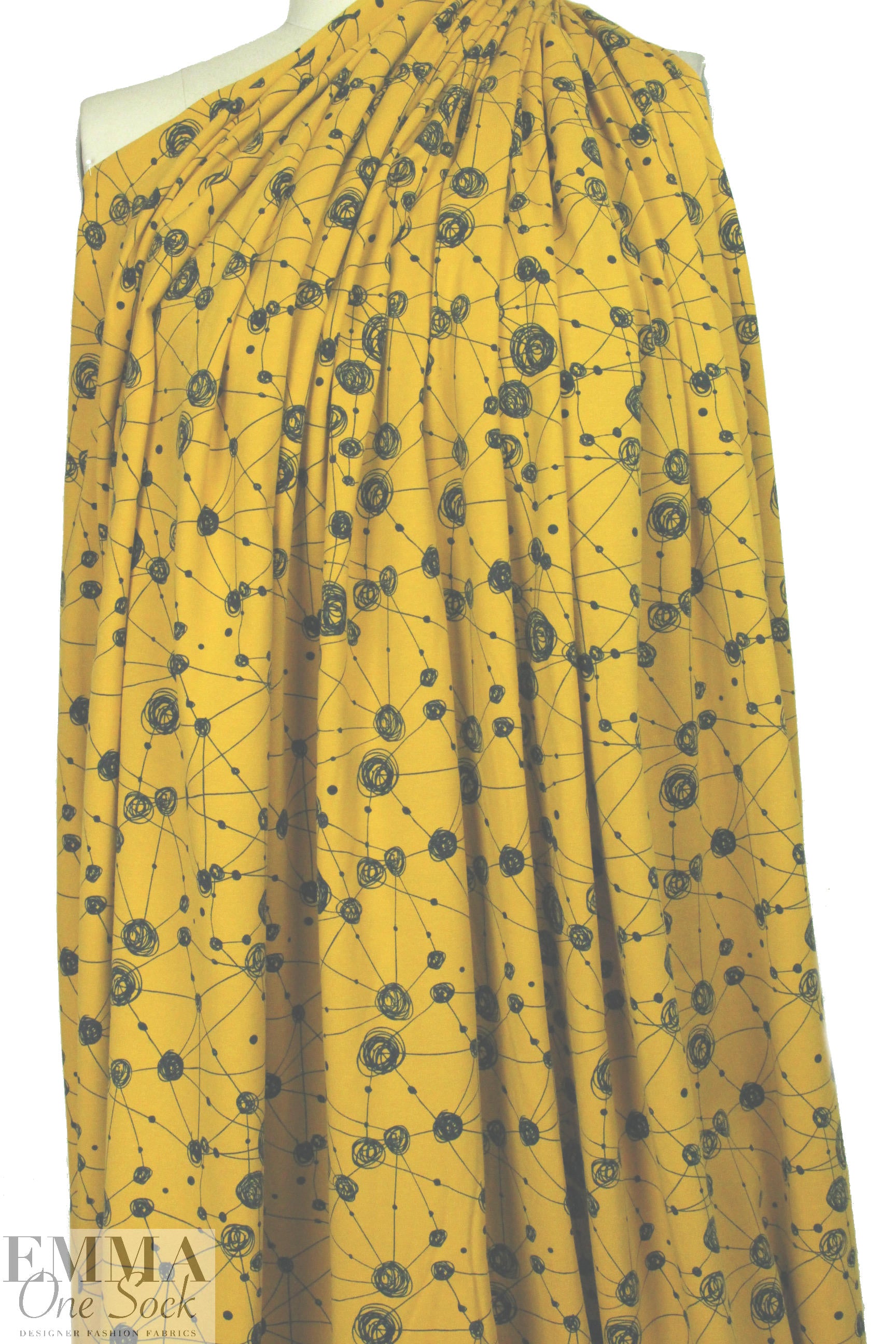 Dutch 'connecting dots' bio-cotton knit - mustard
