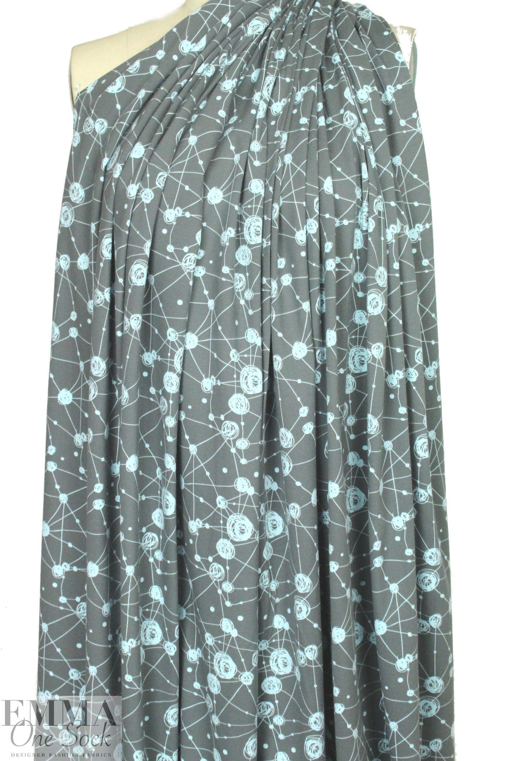 Dutch 'connecting dots' bio-cotton knit - blue ice/grey
