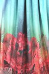 Dutch digital aqua rose cotton/lycra knit panel