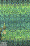 Dutch digital 'royal peacock' cotton/lycra knit panel