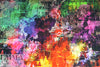 Dutch digital 'layered abstract' cotton/lycra knit panel 2.66 yd