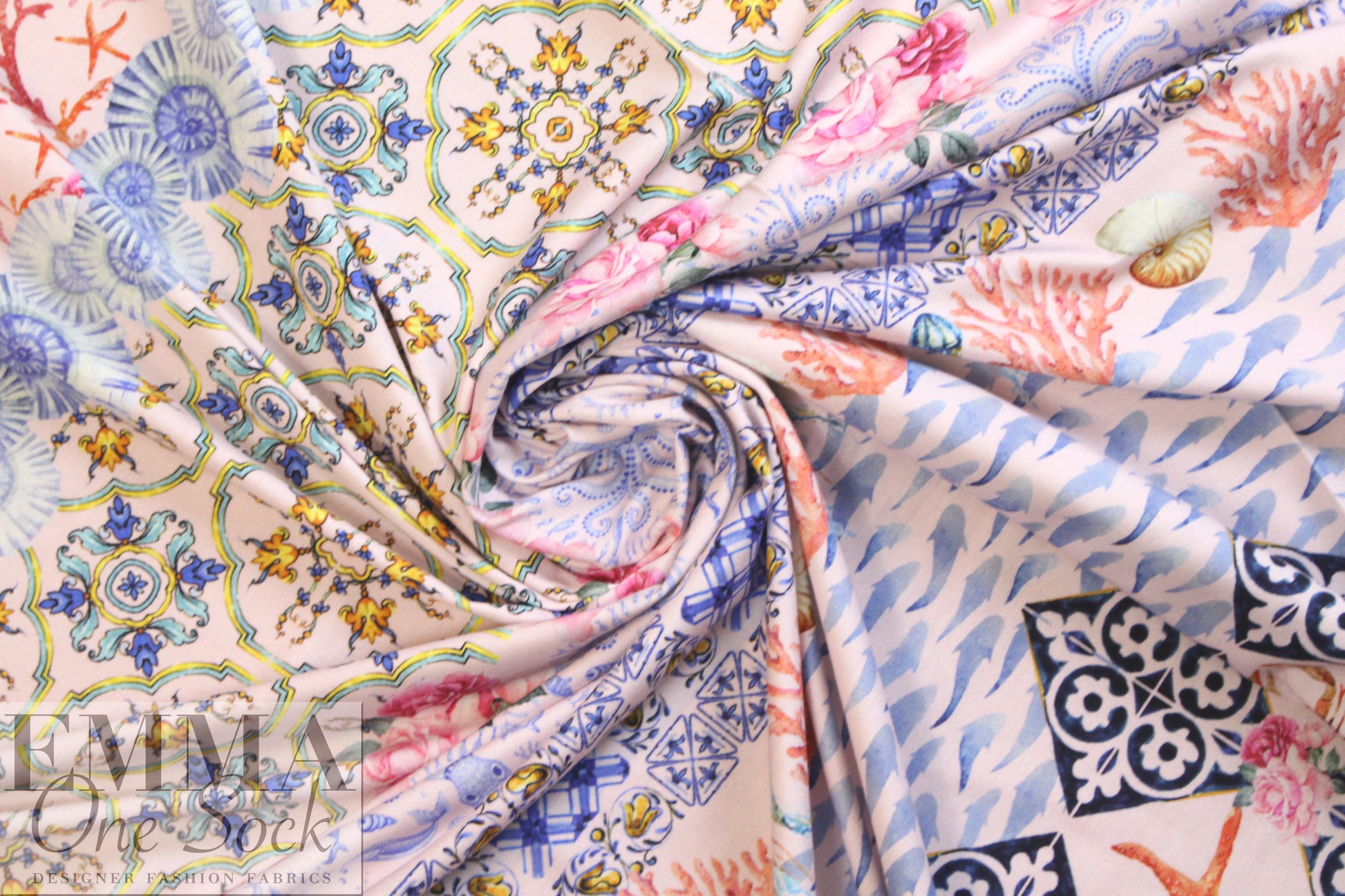 Dutch digital 'seaside gardens' knit Oeko-Tex certified