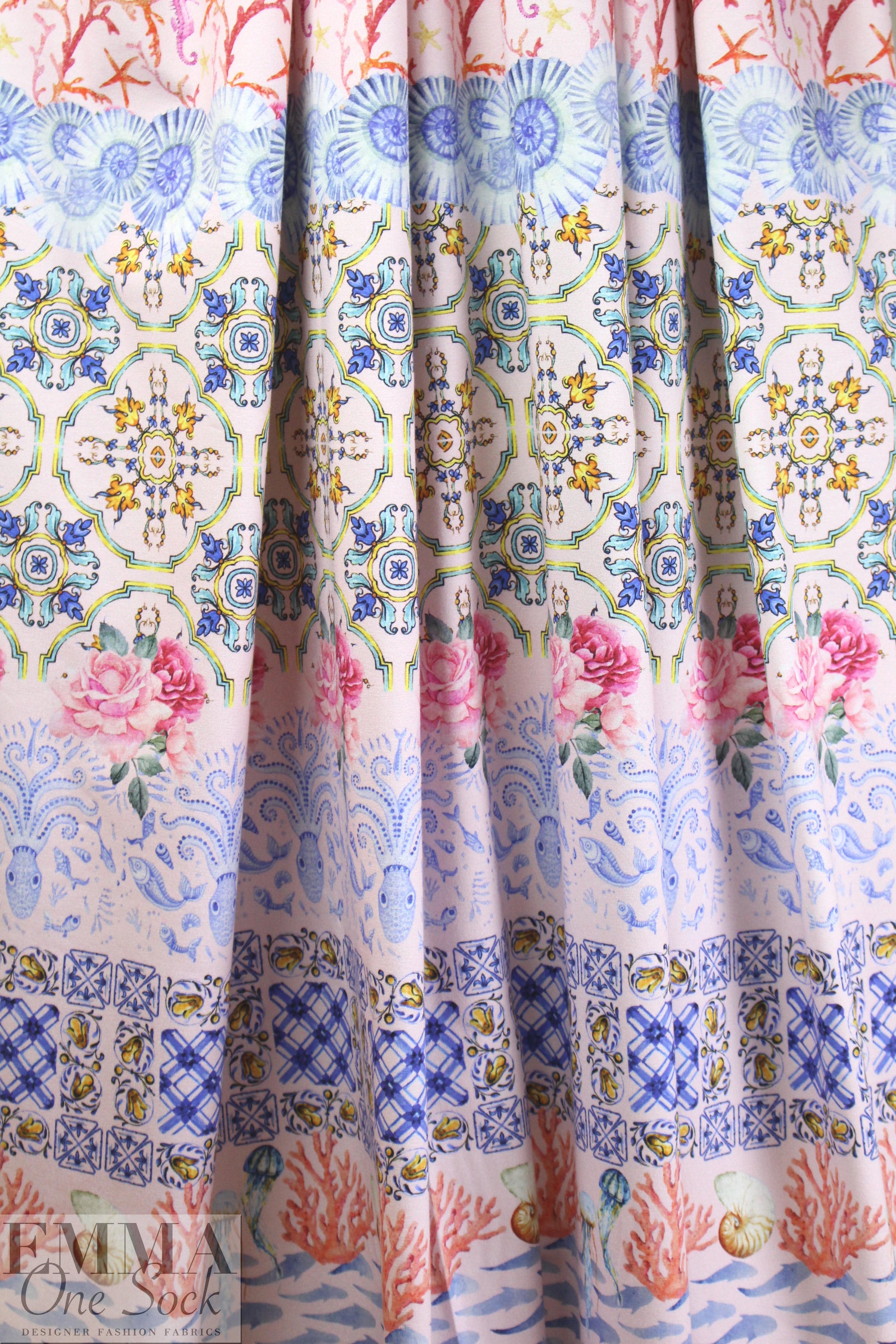 Dutch digital 'seaside gardens' knit Oeko-Tex certified 1.75 yd