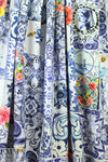 Dutch digital 'Delft tile' cotton/lycra knit panel