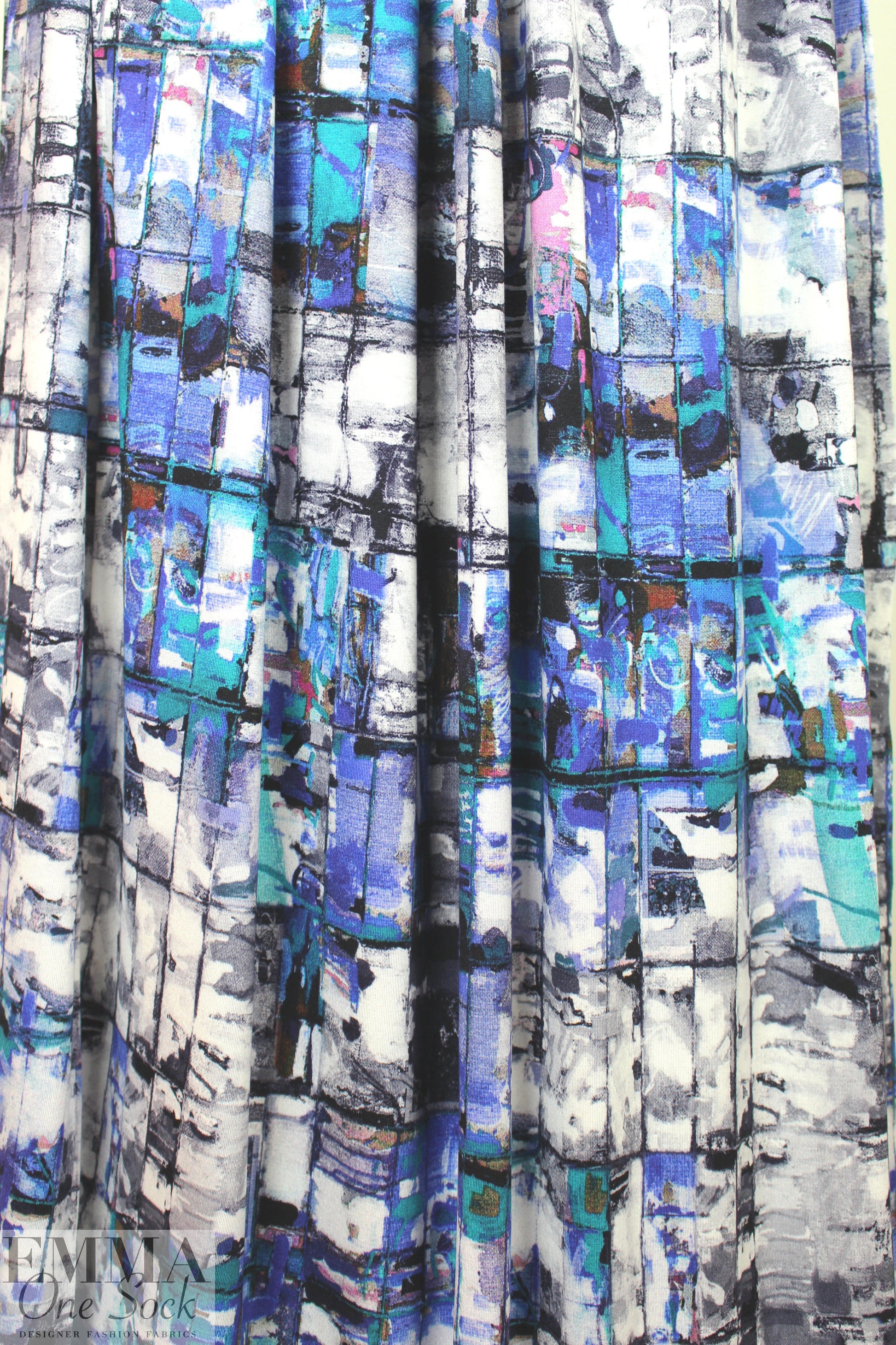 Dutch digital 'painterly abstract' viscose/lycra knit .66 yds