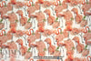 Dutch flamingos and roses cotton/lycra knit  1 yard
