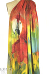 Dutch digital 'peering parrot' cotton/lycra knit panel