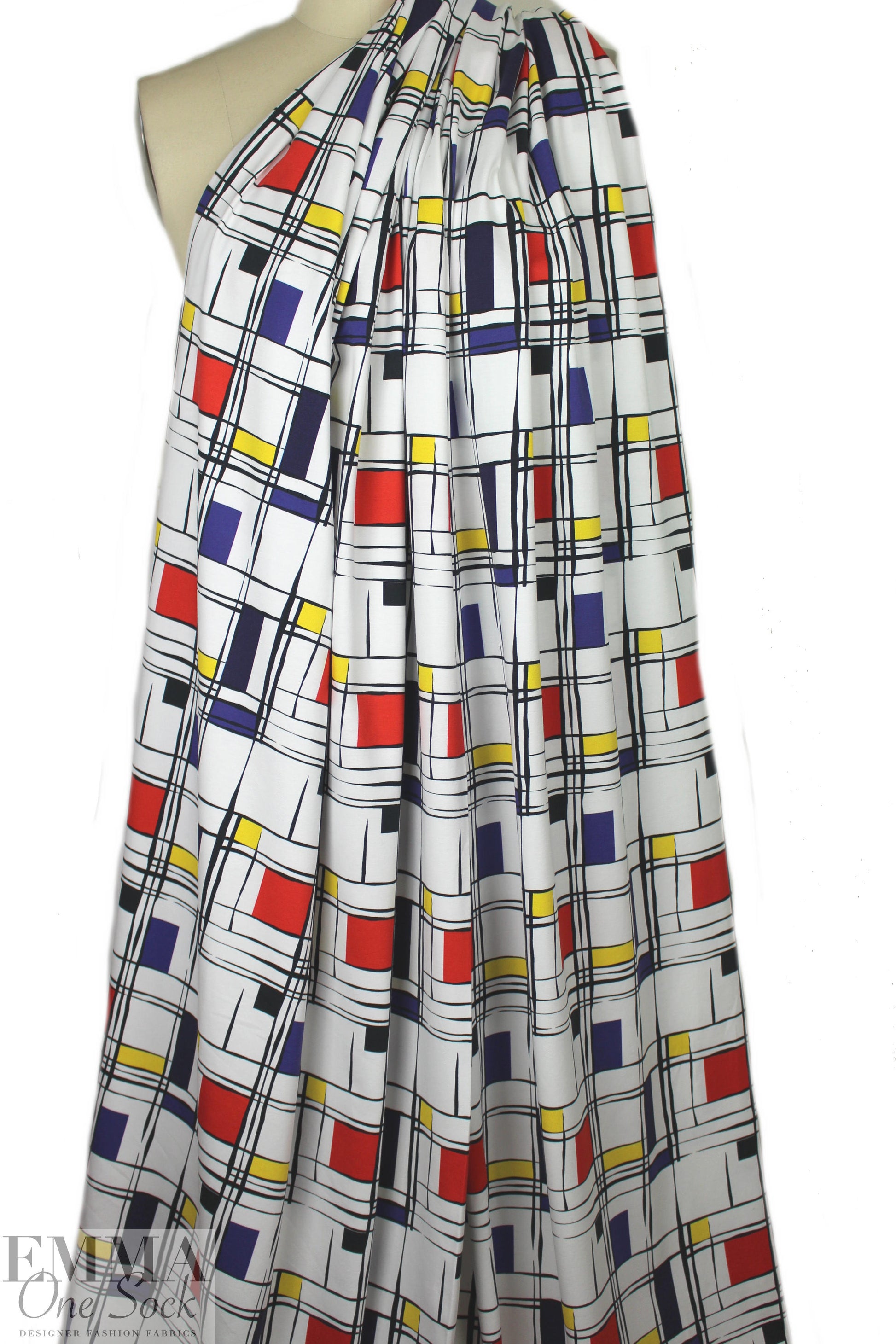 Dutch digital 'Mondrian 2' cotton/lycra knit 1.125 yds