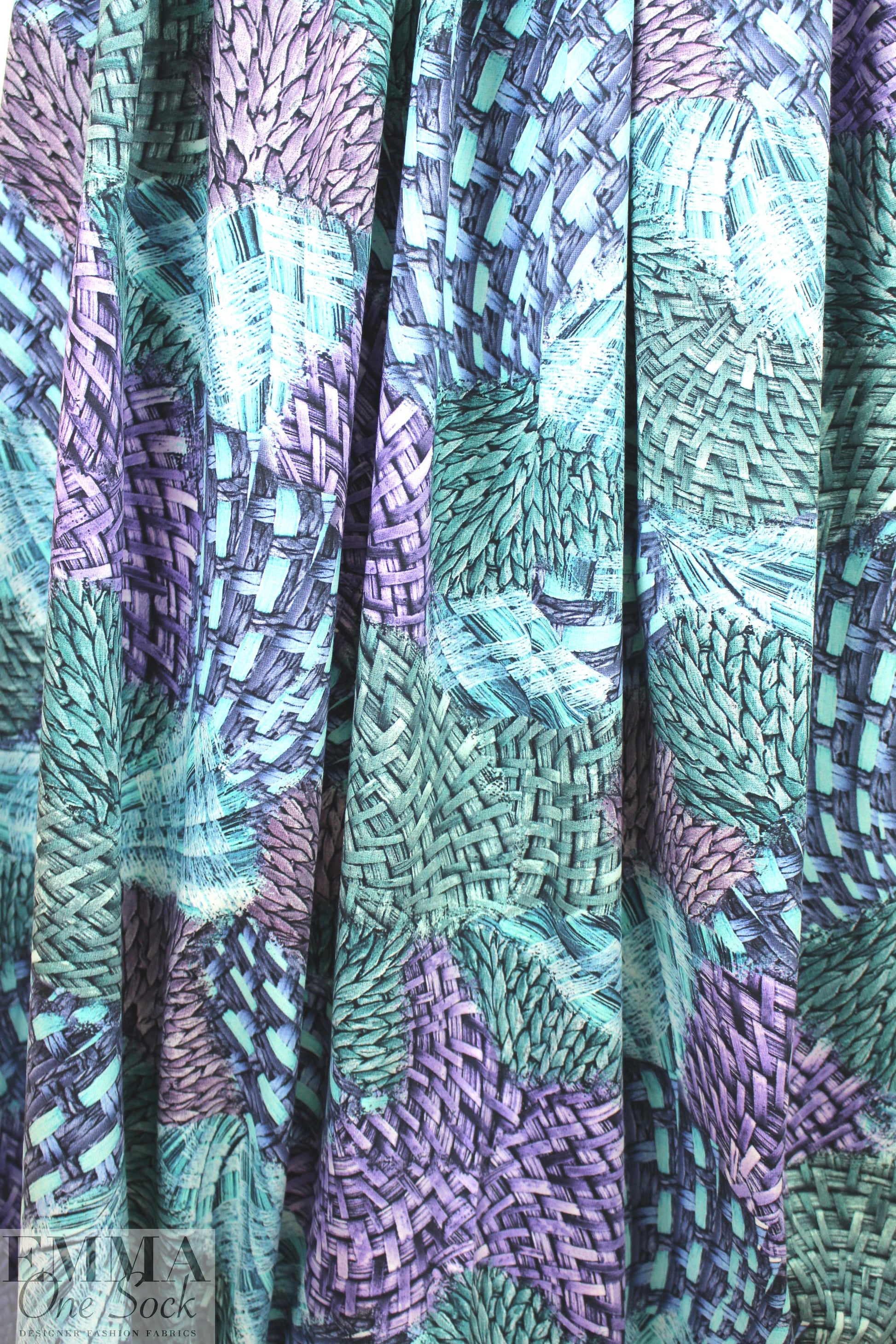 Dutch digital knit/weave montage cotton/lycra knit  1.25 yd