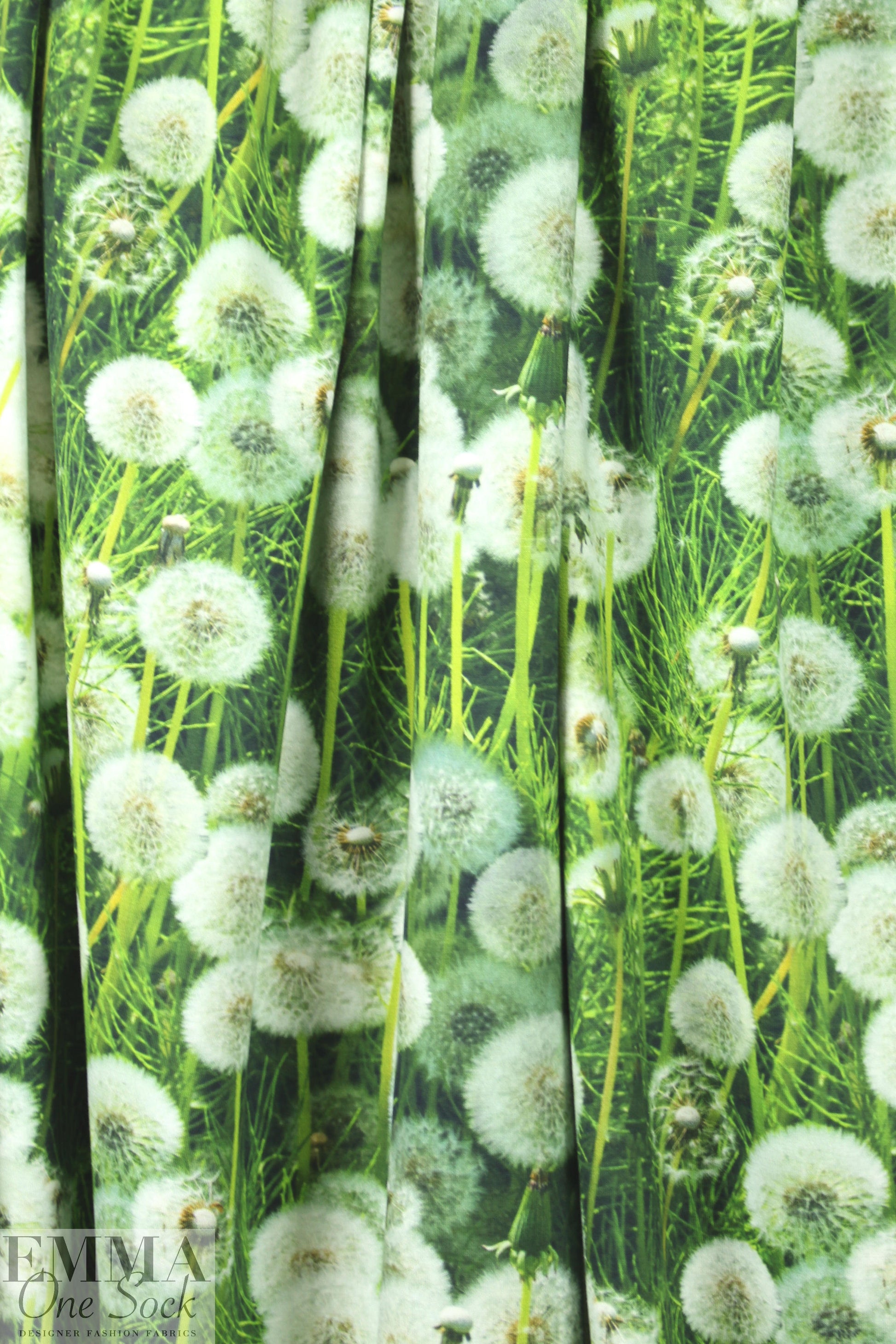 Dutch digital dandelion puffs cotton/lycra knit  .875 yds