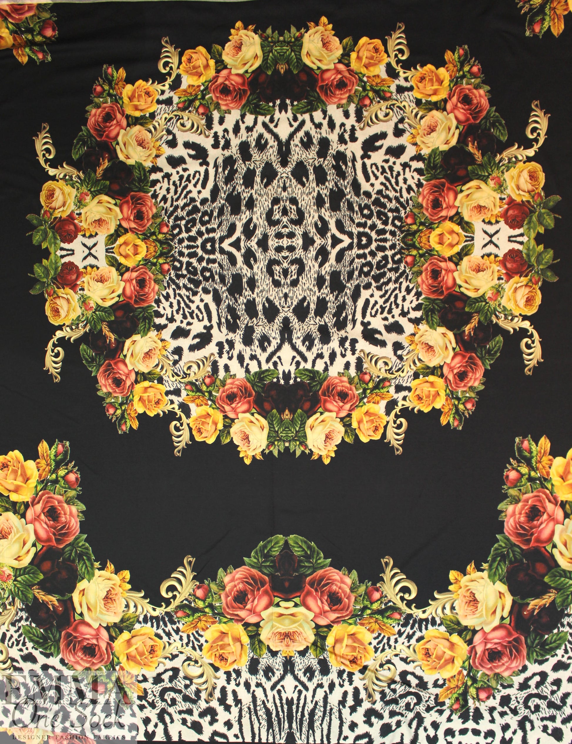 Dutch digital 'Cavalli-esque' cotton/lycra knit panel