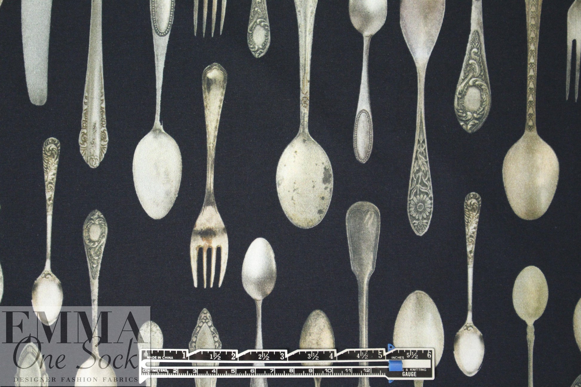 Dutch digital 'silver spoon' cotton/lycra knit