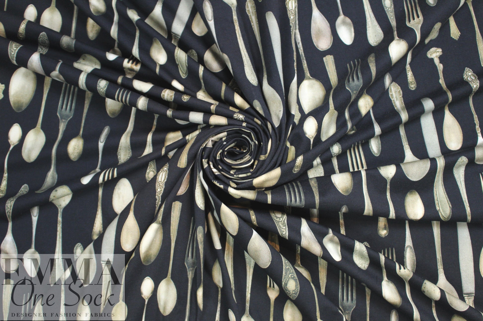 Dutch digital 'silver spoon' cotton/lycra knit 1.125 yd