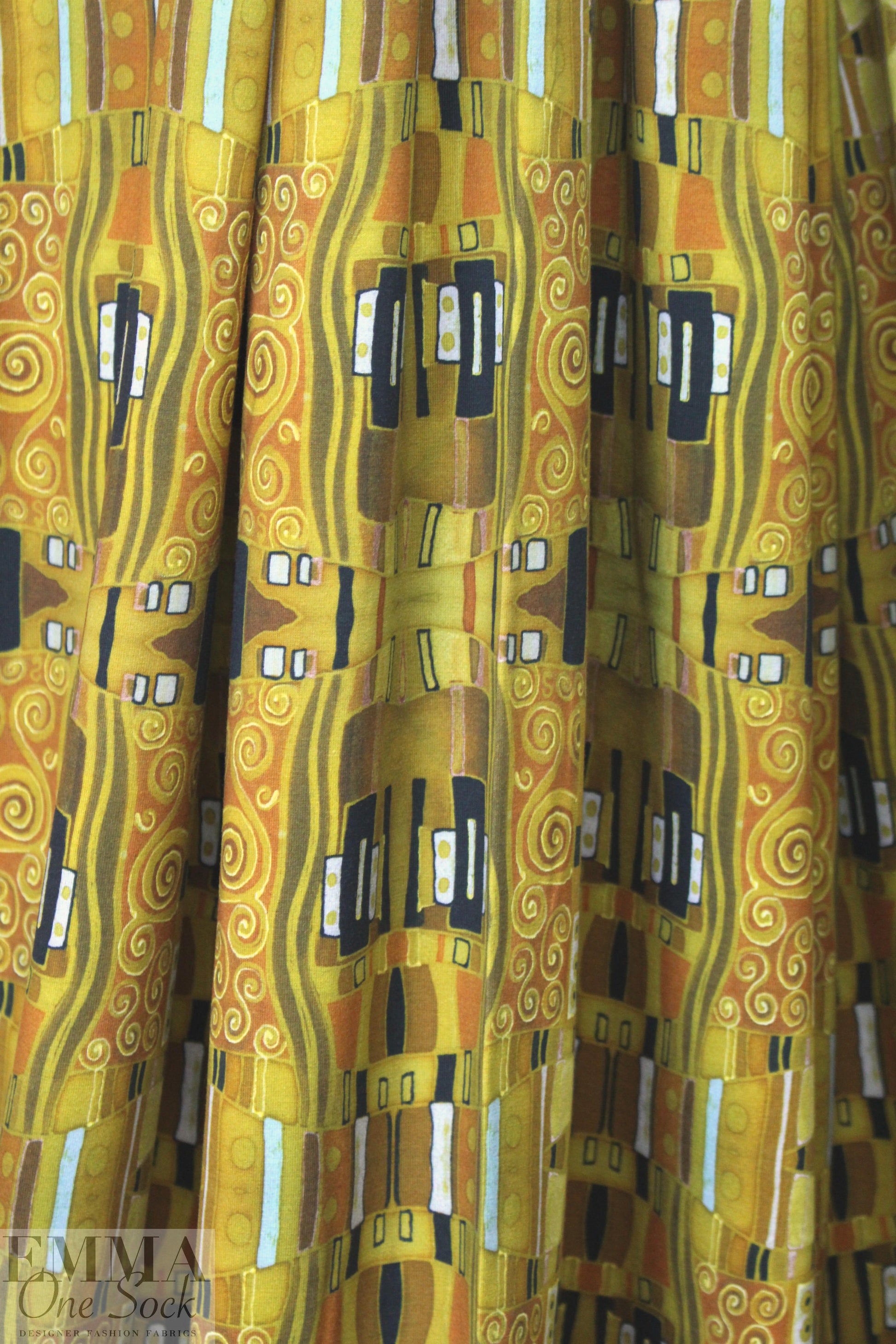 Dutch digital 'Klimt companion' cotton/spandex knit .625 yds