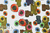 Dutch digital 'painterly shapes' cotton/spandex knit - white 1 yard