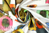 Dutch digital 'painterly shapes' cotton/spandex knit - white 1 yard