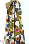 Dutch digital 'painterly shapes' cotton/spandex knit - white