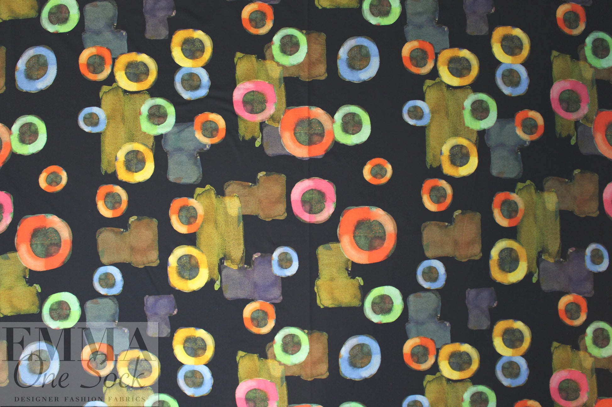 Dutch digital 'painterly shapes' cotton/lycra knit .625 yds