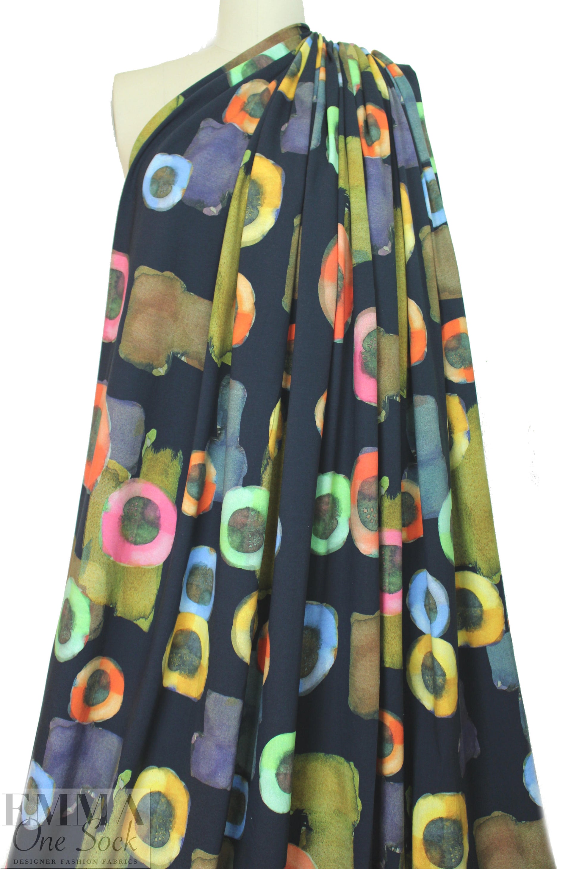 Dutch digital 'painterly shapes' cotton/spandex knit