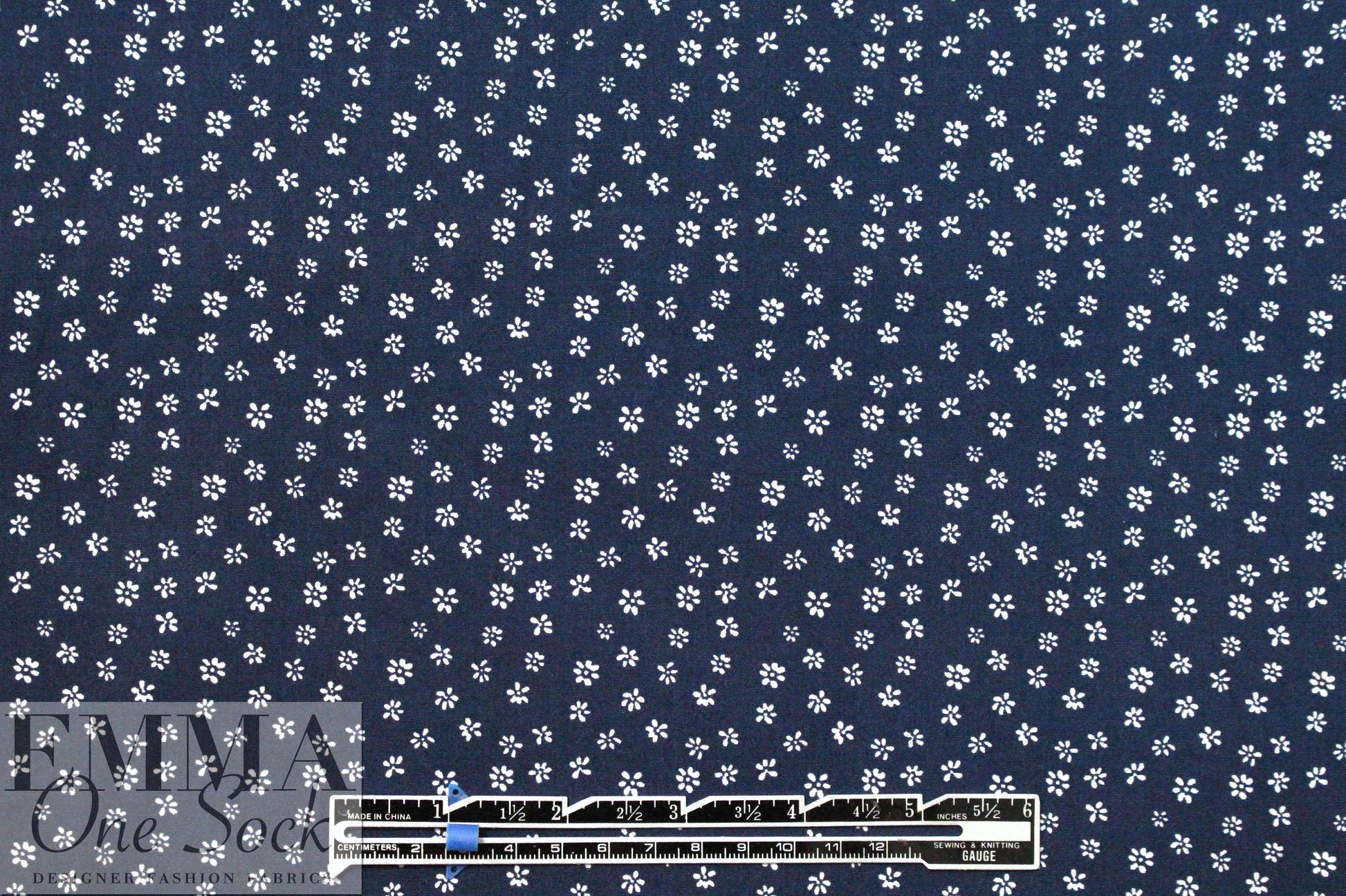 Dutch Oeko-Tex cotton poplin for masks - navy flowers .75 yds