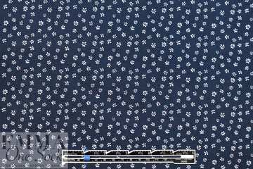 Dutch Oekotex cotton poplin for masks - navy flowers .875 yds