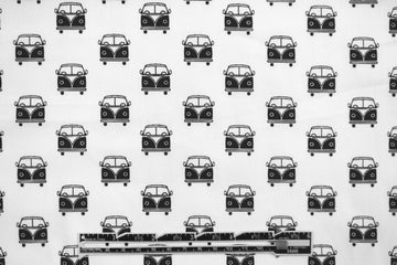 Dutch Oekotex cotton poplin for masks - b/w on the road
