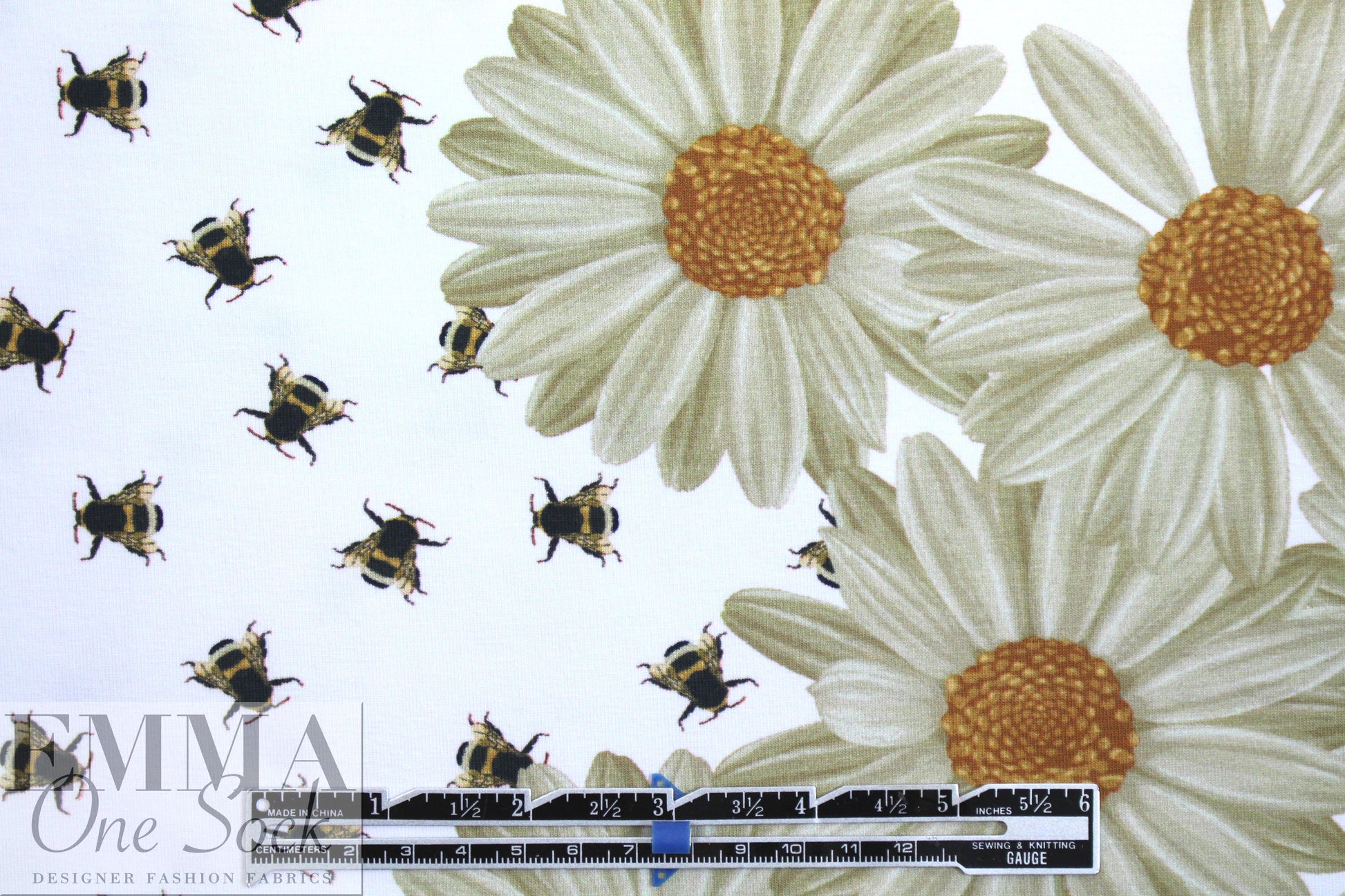 Dutch digital 'busy bees 2' knit Oeko-Tex certified 1.125 yds