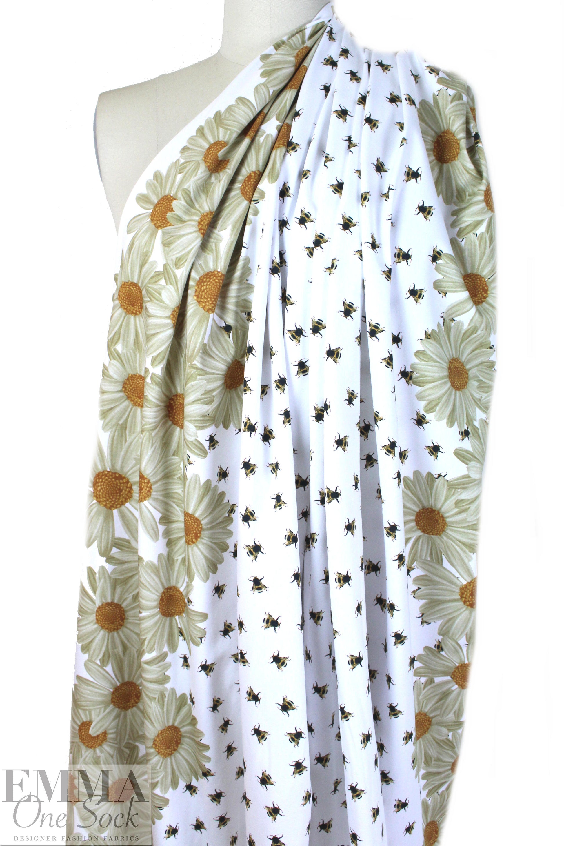 Dutch digital 'busy bees 2' knit Oeko-Tex certified