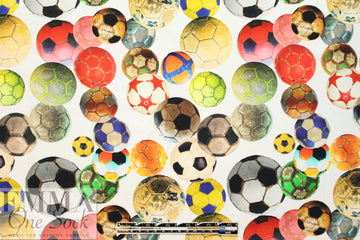 Dutch digital 'soccer anyone?' knit Oeko-Tex - white