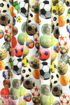 Dutch digital 'soccer anyone?' knit Oeko-Tex - white 1.5 yds