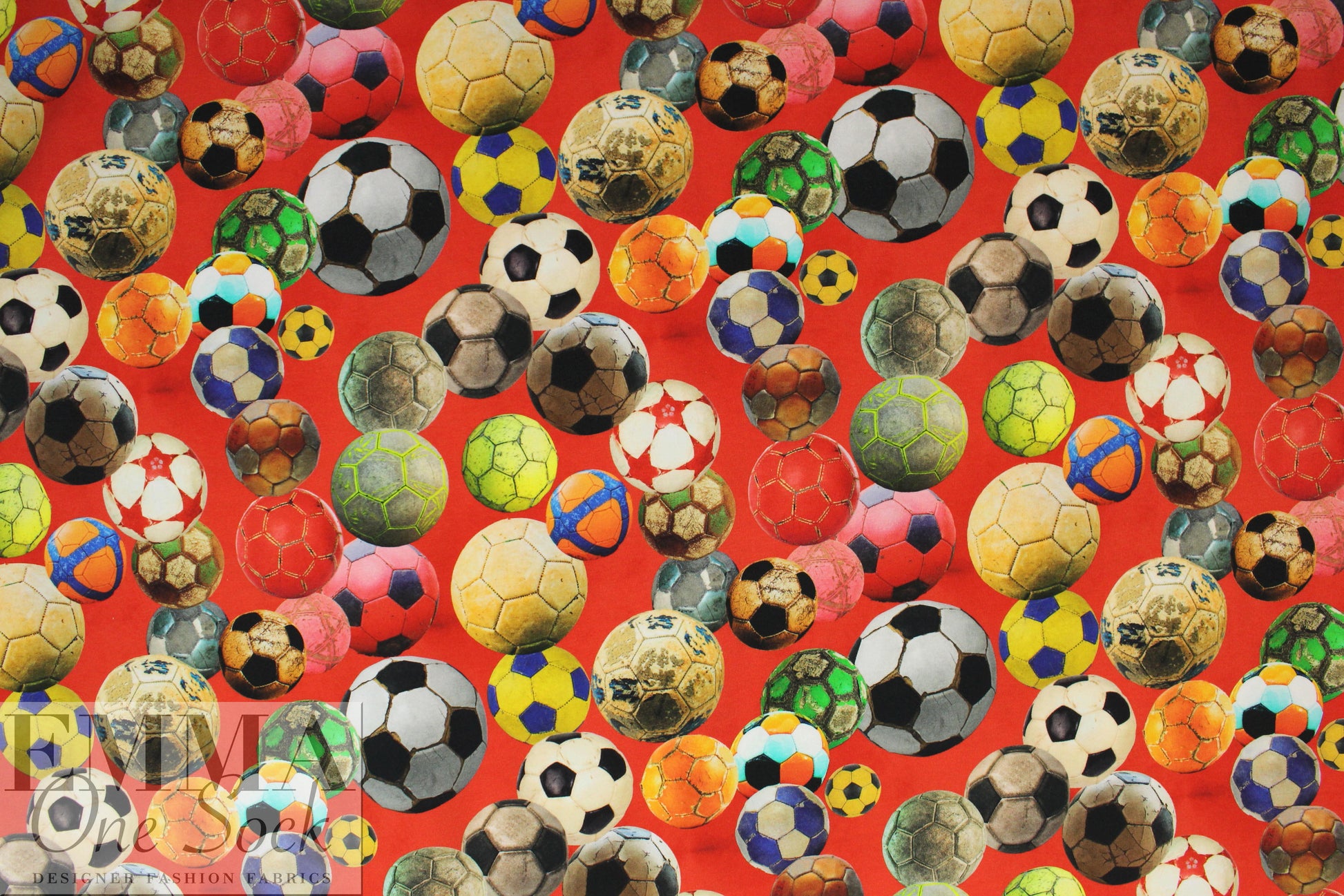 Dutch digital 'soccer anyone?' knit  - red FLAWED