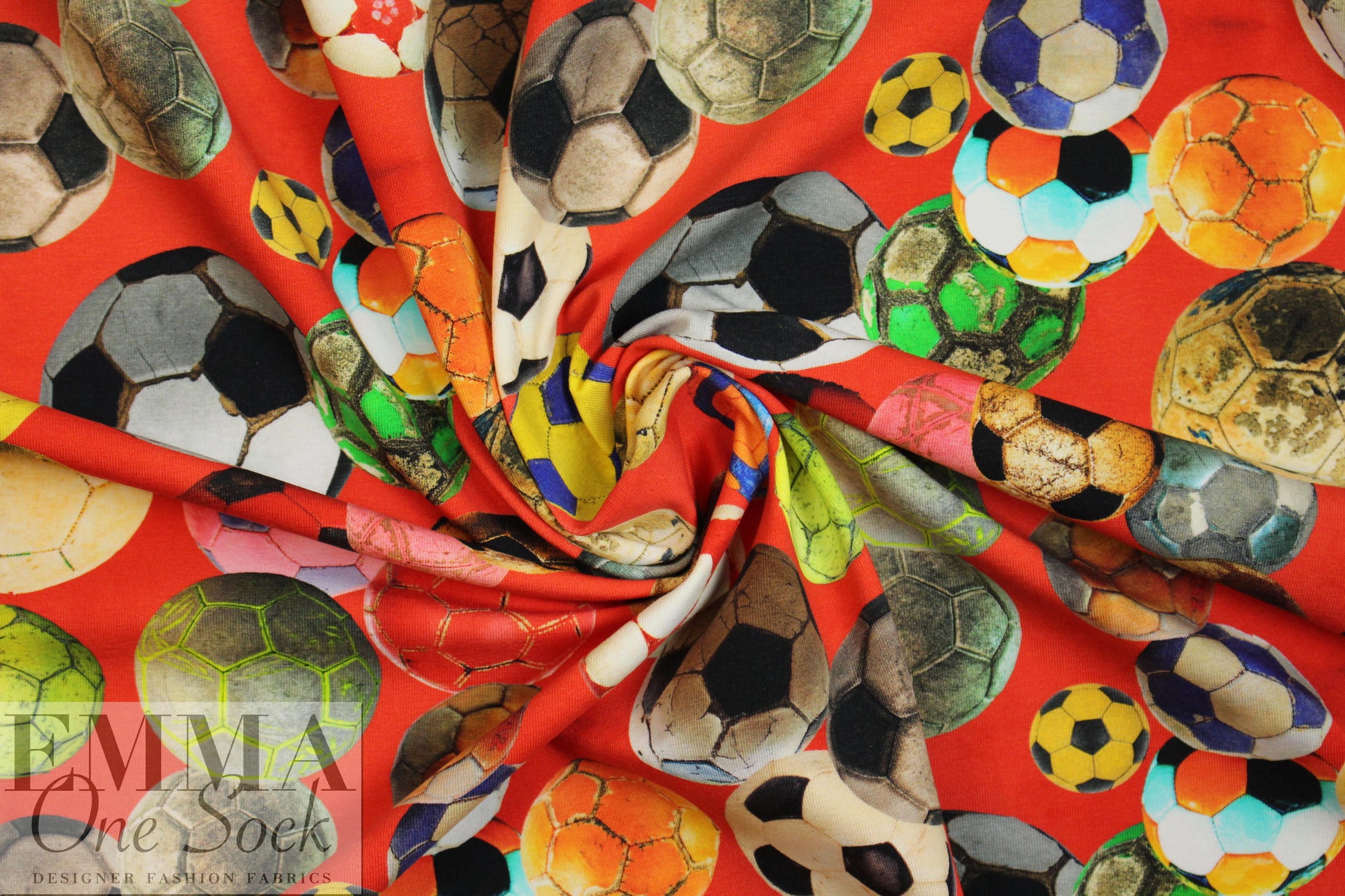 Dutch digital 'soccer anyone?' knit  - red FLAWED