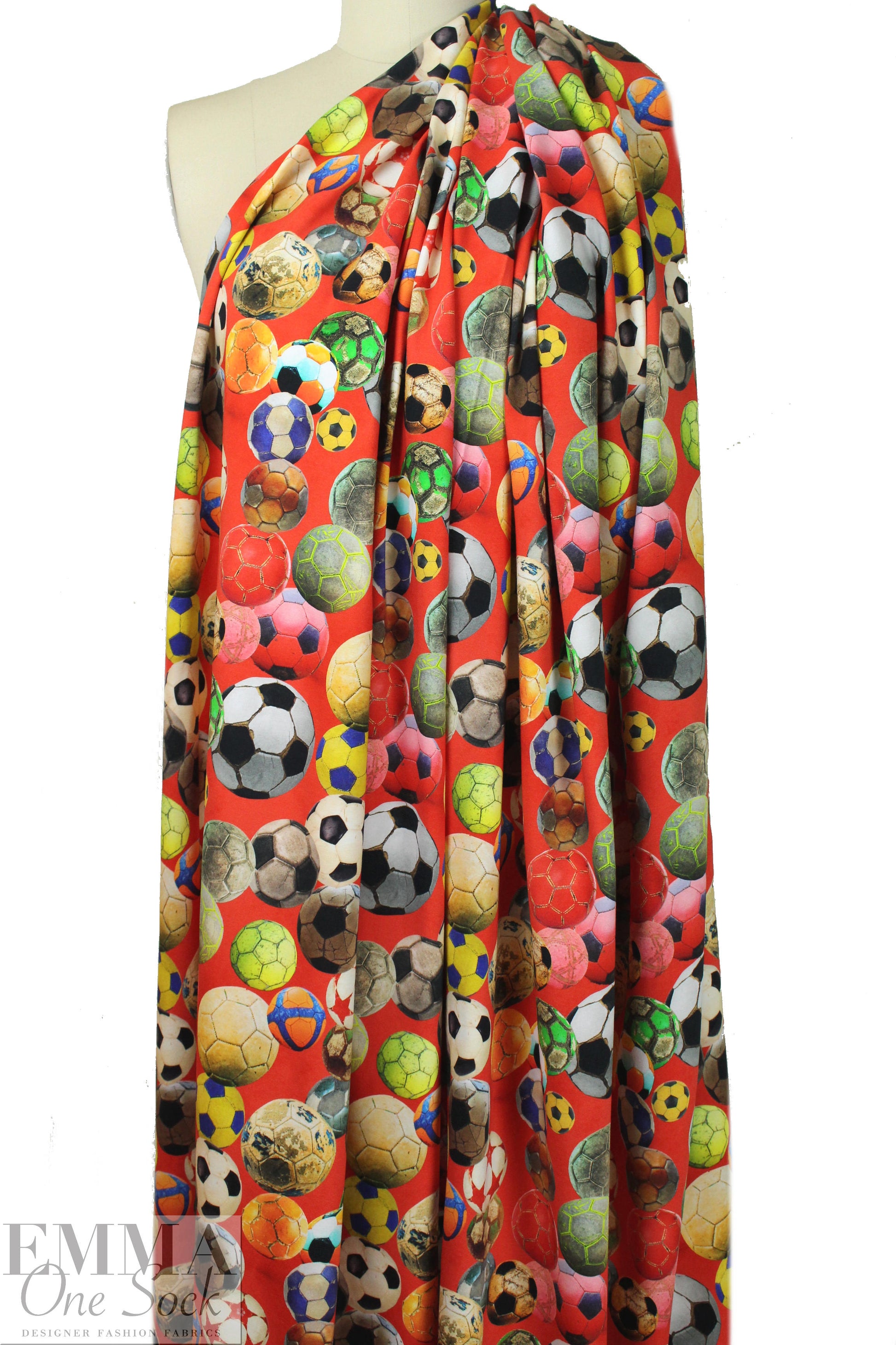 Dutch digital 'soccer anyone?' knit  - red FLAWED