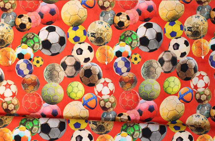 Dutch digital 'soccer anyone?' knit  - red FLAWED
