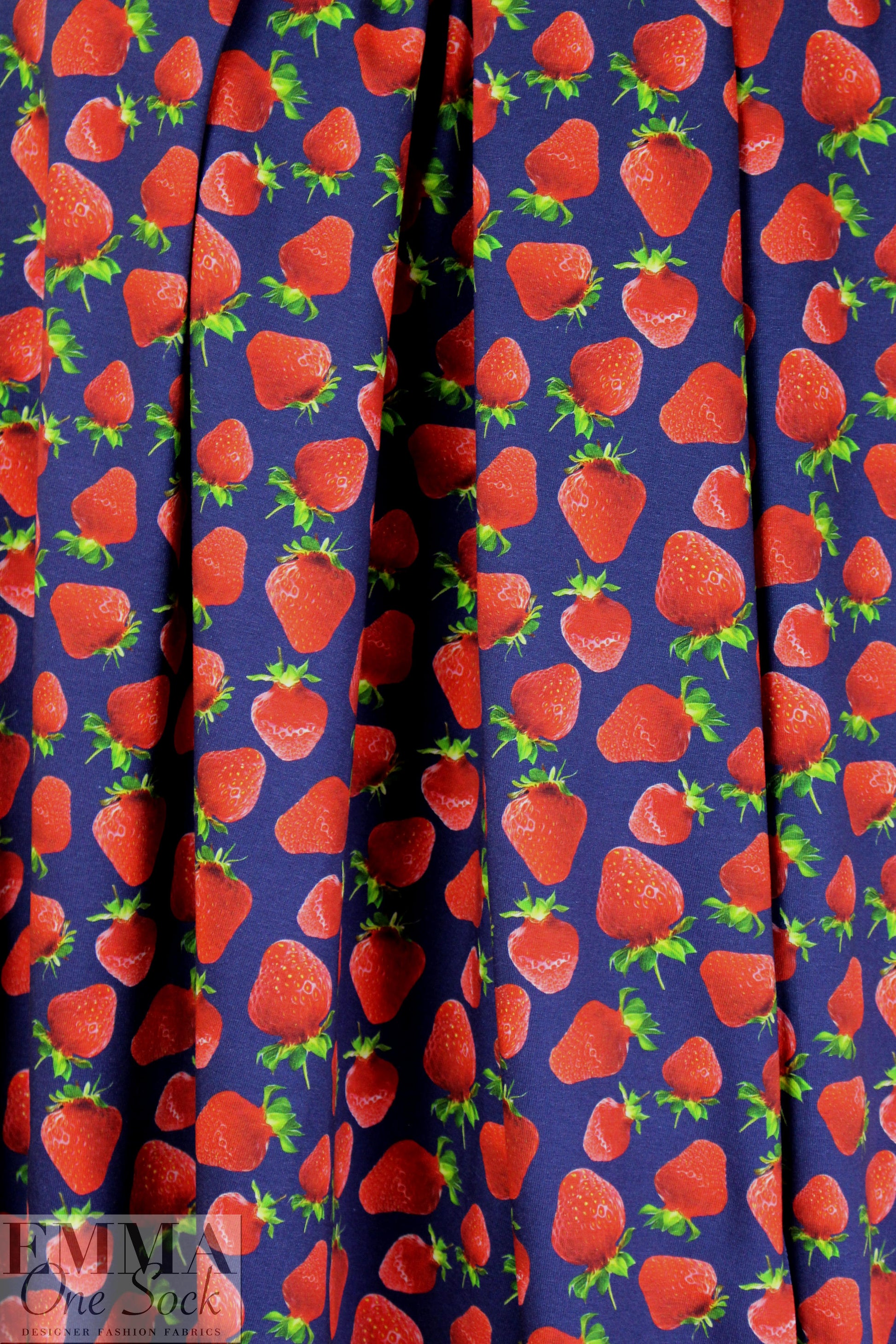 Dutch digital 'strawberry fields' knit Oeko-Tex certified .5 yds