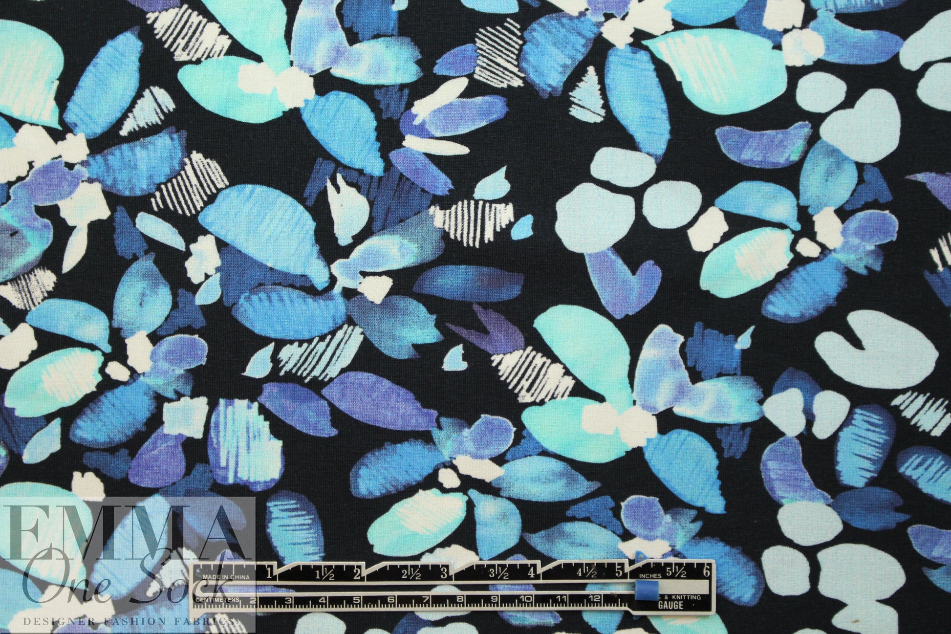 Dutch digital petal power knit Oeko-Tex - blues