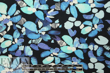 Dutch digital petal power knit Oeko-Tex - blues 1.25 yds
