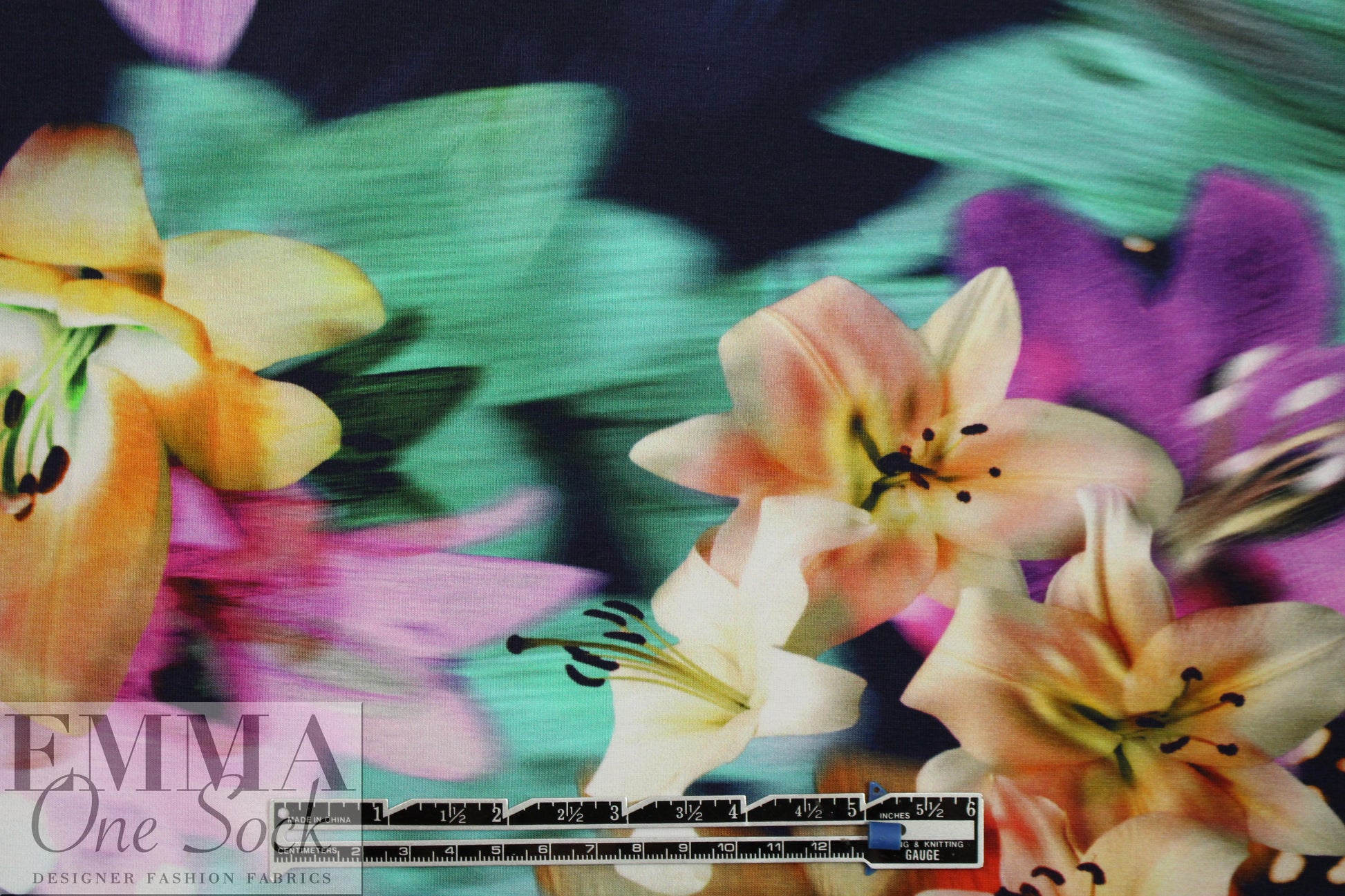 Dutch digital 'valley of lilies' no. 2 knit Oeko-Tex certified 1.5 yds