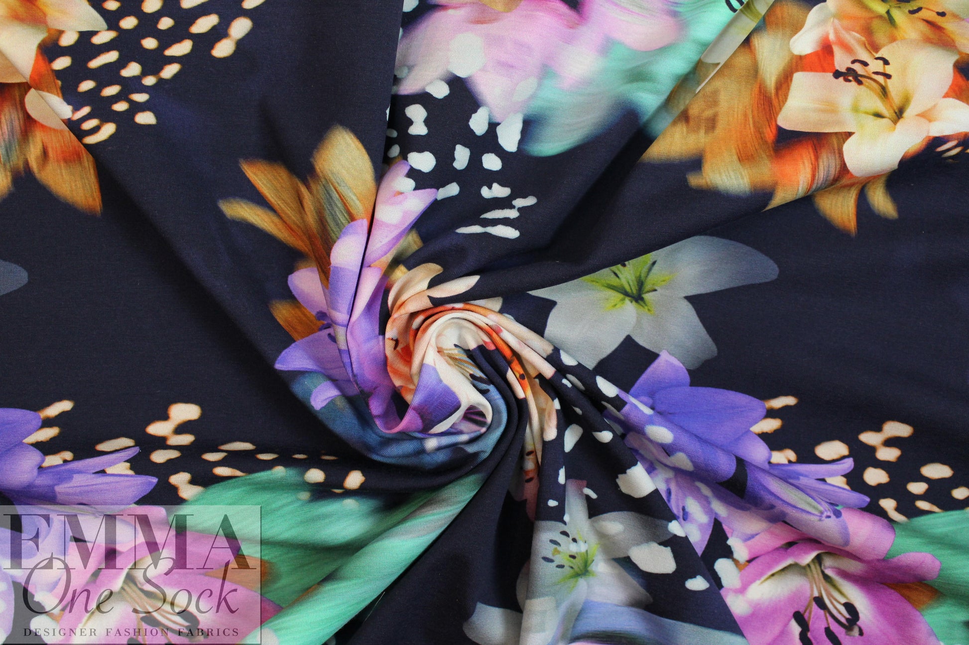 Dutch digital 'valley of lilies' no. 2 knit Oeko-Tex certified